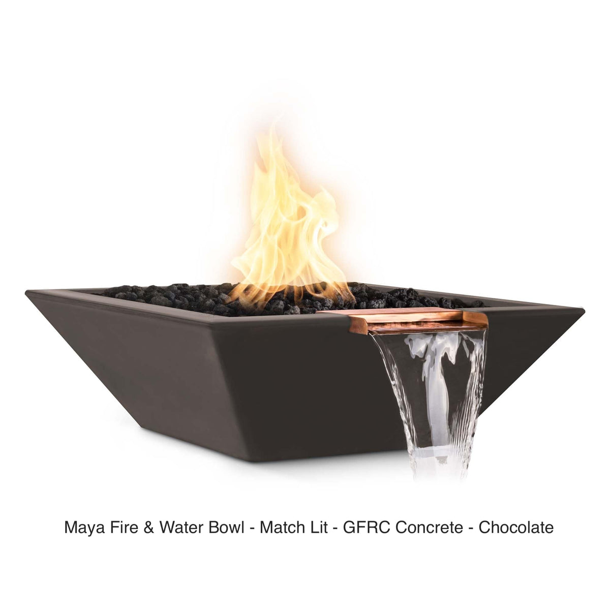 The Outdoor Plus Fire Features The Outdoor Plus Maya GFRC Concrete Square Fire &amp; Water Bowl / OPT-(xx)SFW