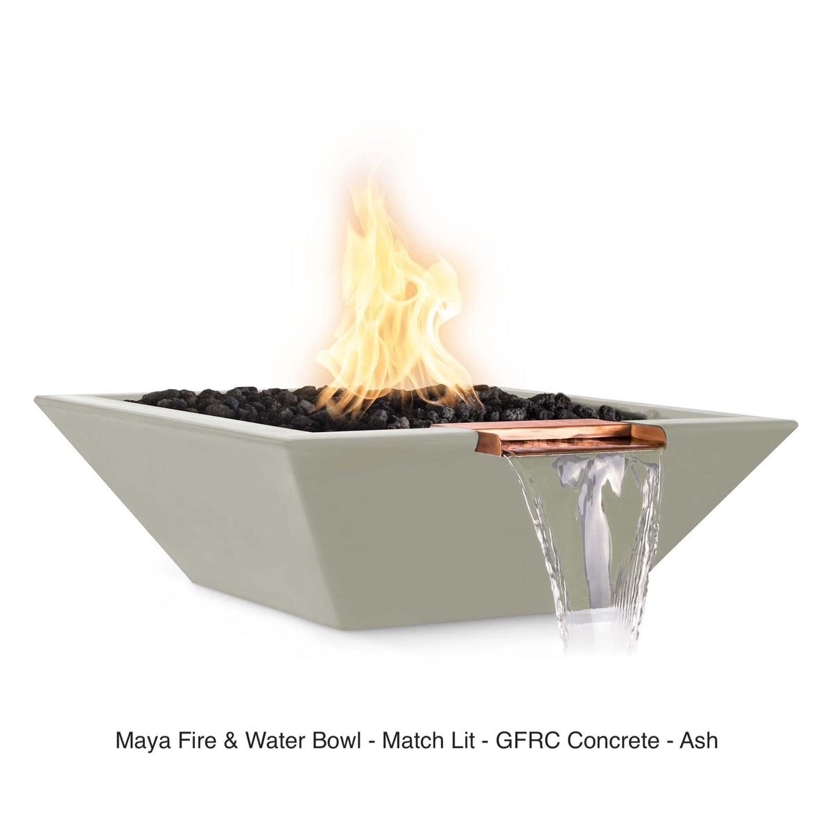 The Outdoor Plus Fire Features The Outdoor Plus Maya GFRC Concrete Square Fire &amp; Water Bowl / OPT-(xx)SFW