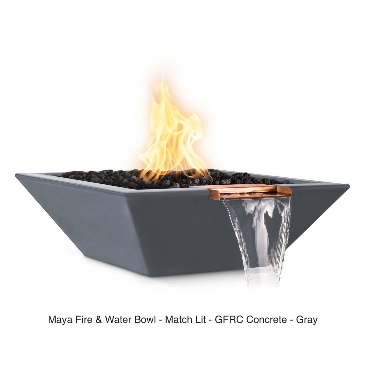 The Outdoor Plus Fire Features The Outdoor Plus Maya GFRC Concrete Square Fire &amp; Water Bowl / OPT-(xx)SFW