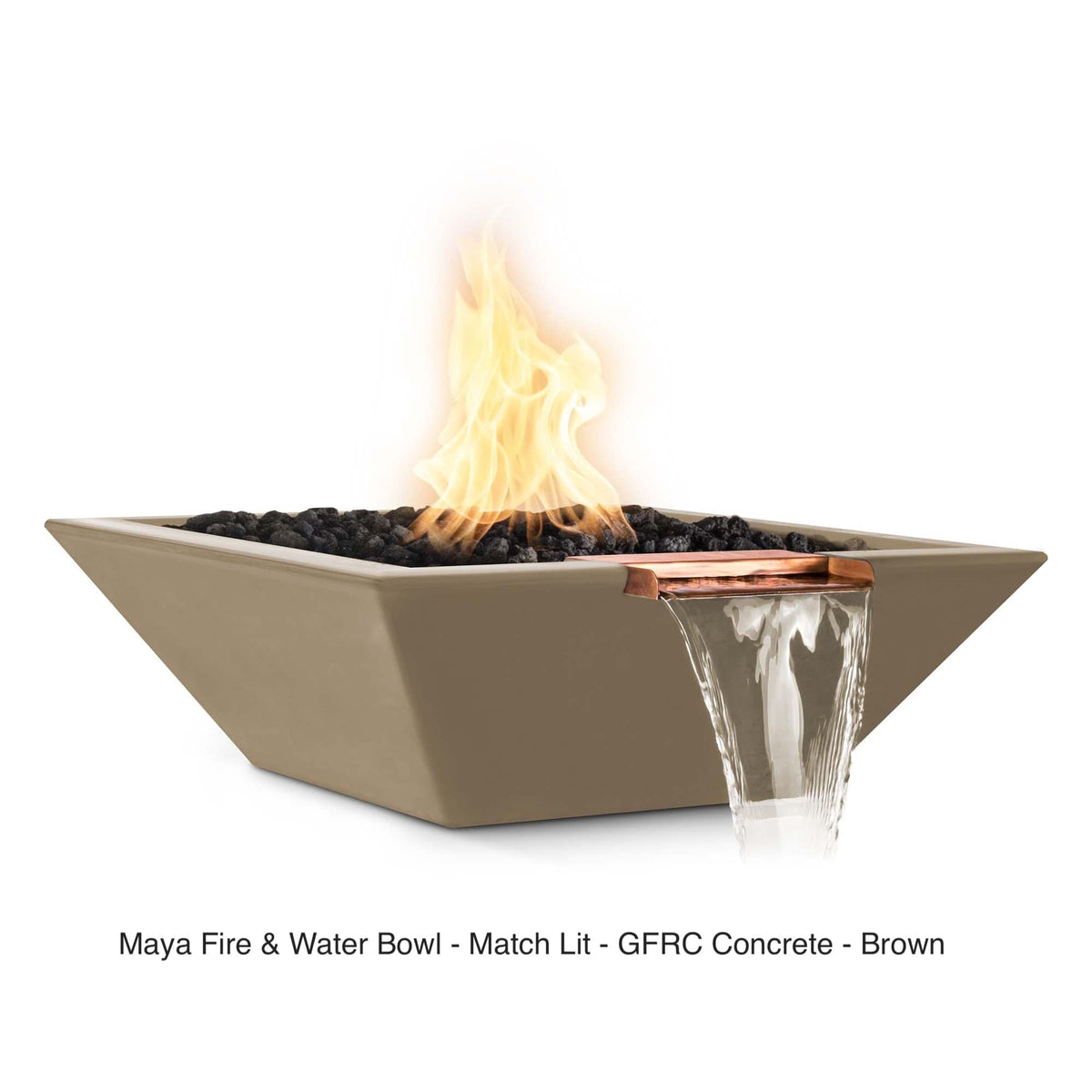 The Outdoor Plus Fire Features The Outdoor Plus Maya GFRC Concrete Square Fire &amp; Water Bowl / OPT-(xx)SFW