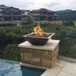 The Outdoor Plus Fire Features The Outdoor Plus Maya Hammered Copper Square Fire & Water Bowl / OPT-(xx)SCFW