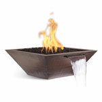 The Outdoor Plus Fire Features The Outdoor Plus Maya Hammered Copper Square Fire & Water Bowl / OPT-(xx)SCFW