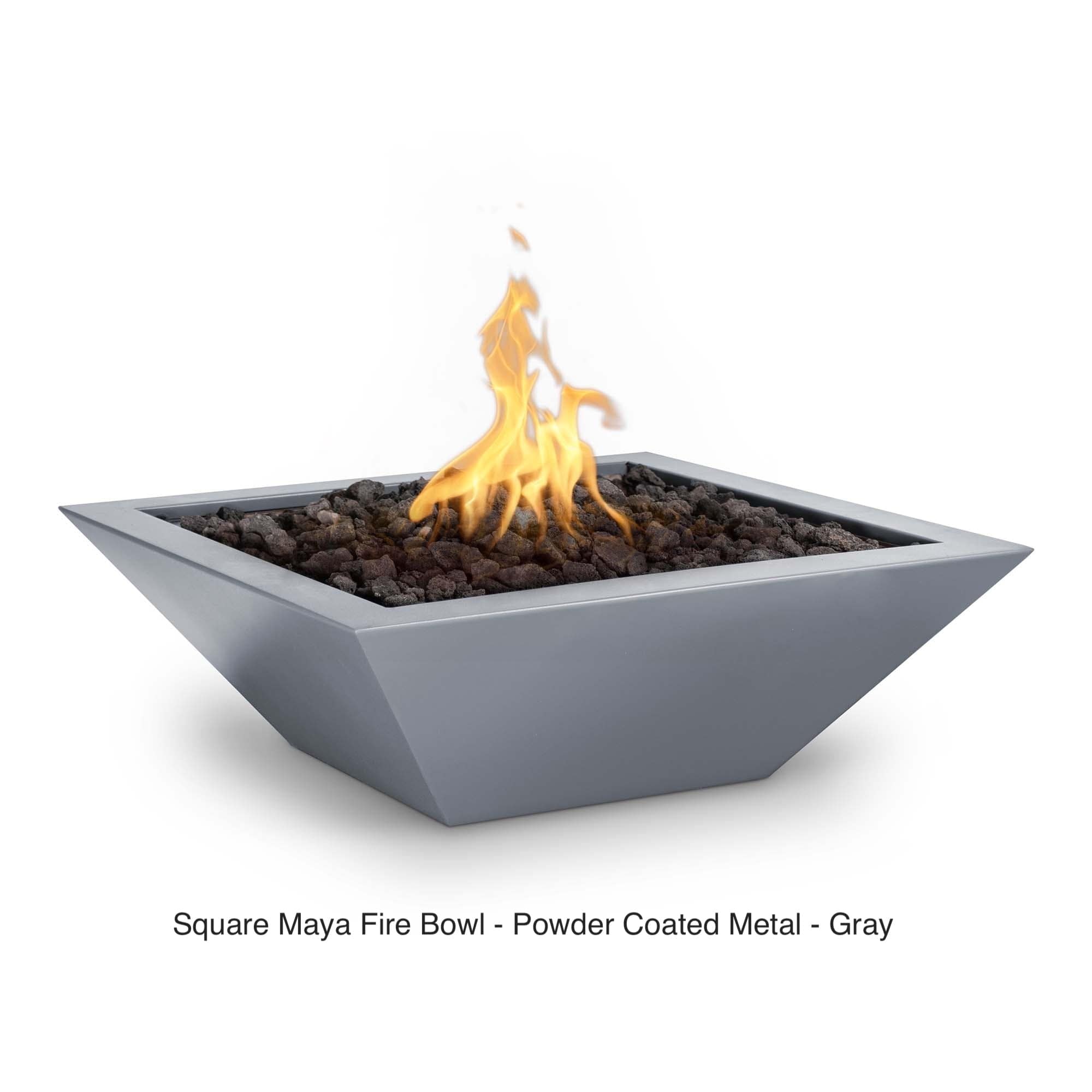 The Outdoor Plus Fire Features The Outdoor Plus Maya Powder Coated Steel Square Fire Bowl / OPT-(xx)SQPCFO