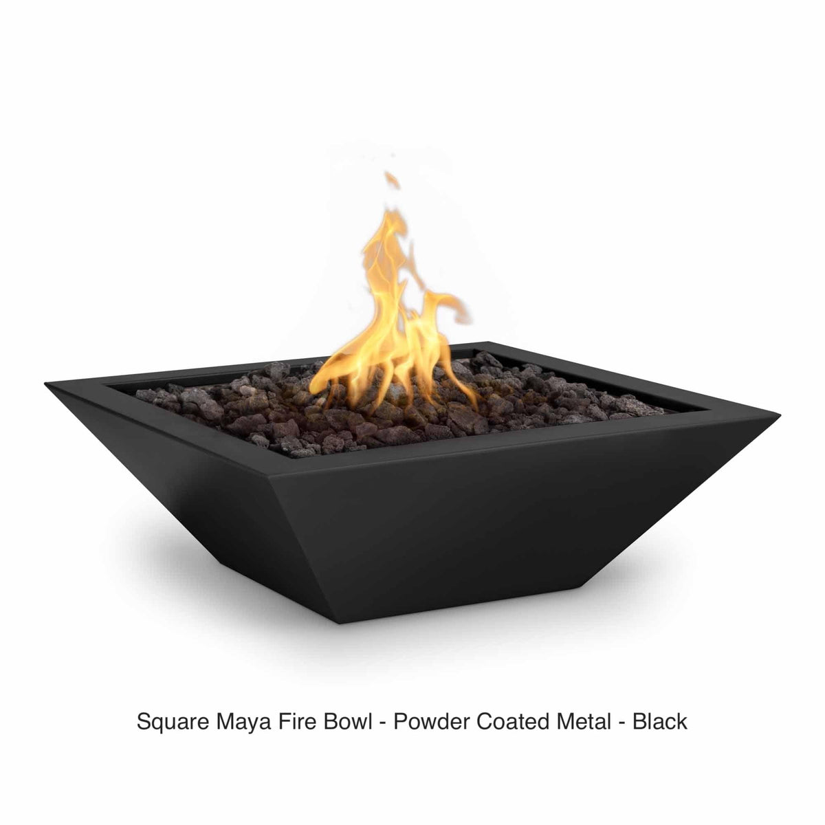 The Outdoor Plus Fire Features The Outdoor Plus Maya Powder Coated Steel Square Fire Bowl / OPT-(xx)SQPCFO
