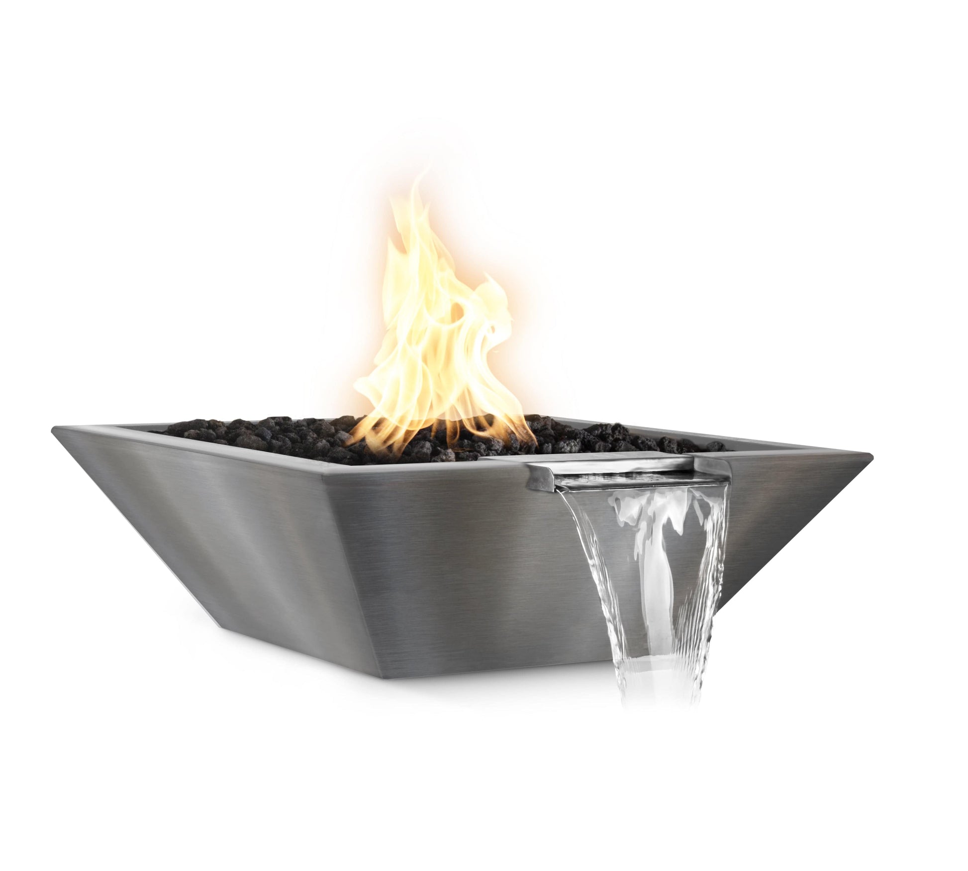The Outdoor Plus Fire Features The Outdoor Plus Maya Stainless Steel Square Fire & Water Bowl / OPT-(xx)SQSSFW