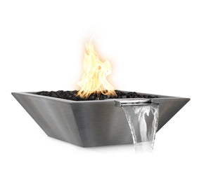 The Outdoor Plus Fire Features The Outdoor Plus Maya Stainless Steel Square Fire & Water Bowl / OPT-(xx)SQSSFW
