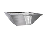 The Outdoor Plus Fire Features The Outdoor Plus Maya Stainless Steel Wide Spillway Square Water Bowl / OPT-(xx)SQSSWS