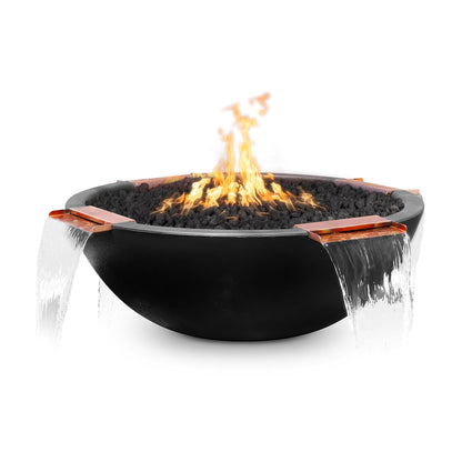 The Outdoor Plus Fire Features The Outdoor Plus Sedona GFRC Concrete 4 Way Spill Round Fire and Water Bowl / OPT-(xx)RFW4W
