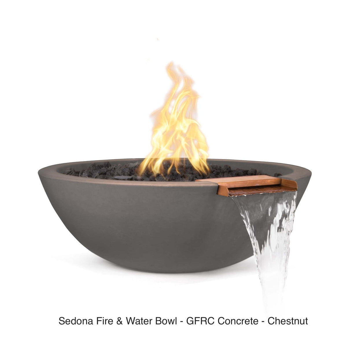 The Outdoor Plus Fire Features The Outdoor Plus Sedona GFRC Concrete Round Fire and Water Bowl / OPT-(xx)RFW