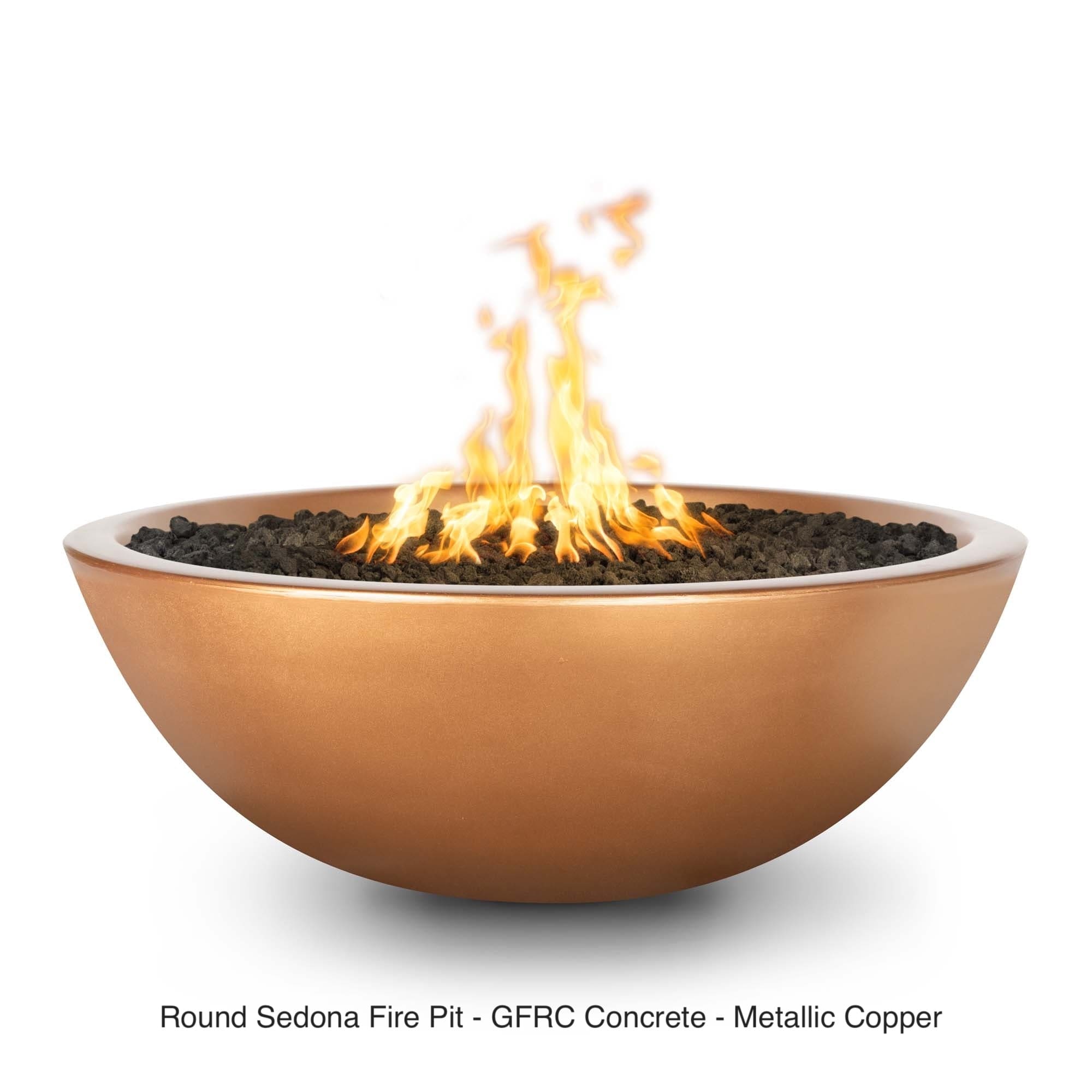 The Outdoor Plus Fire Features The Outdoor Plus Sedona Narrow Ledge GFRC Concrete Round Fire Pit / OPT-SED(xx)