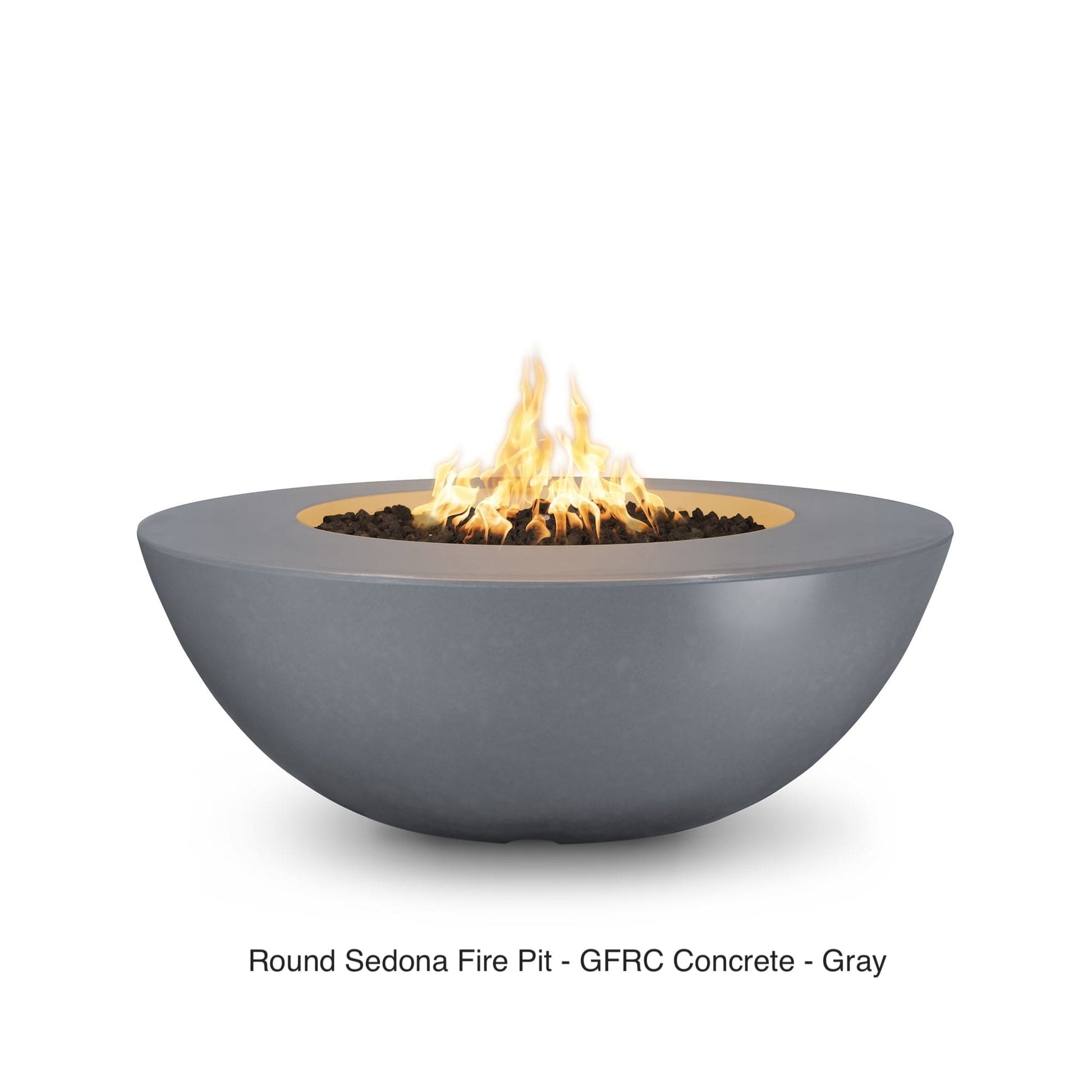 The Outdoor Plus Fire Features The Outdoor Plus Sedona Wide Ledge GFRC Concrete Round Fire Pit / OPT-SEDWL(xx)