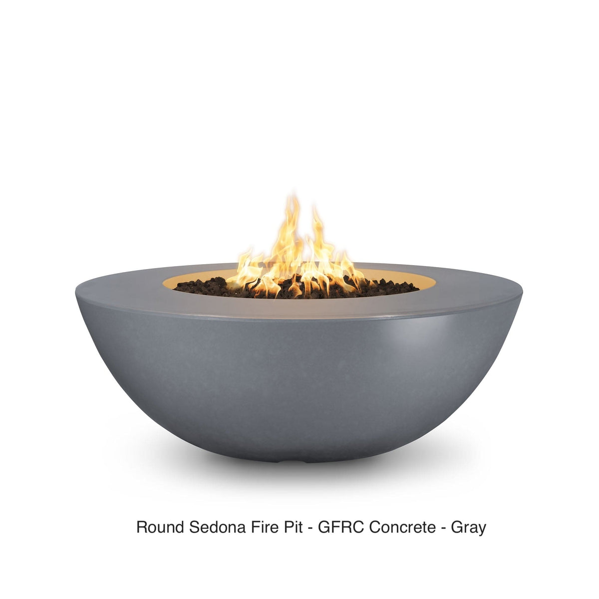 The Outdoor Plus Fire Features The Outdoor Plus Sedona Wide Ledge GFRC Concrete Round Fire Pit / OPT-SEDWL(xx)