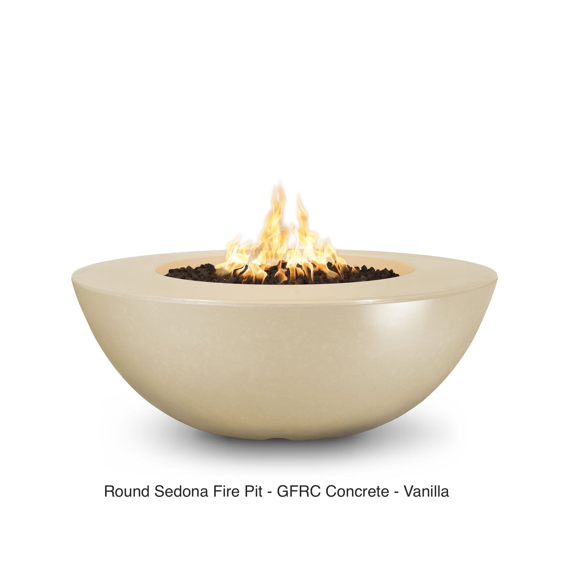The Outdoor Plus Fire Features The Outdoor Plus Sedona Wide Ledge GFRC Concrete Round Fire Pit / OPT-SEDWL(xx)