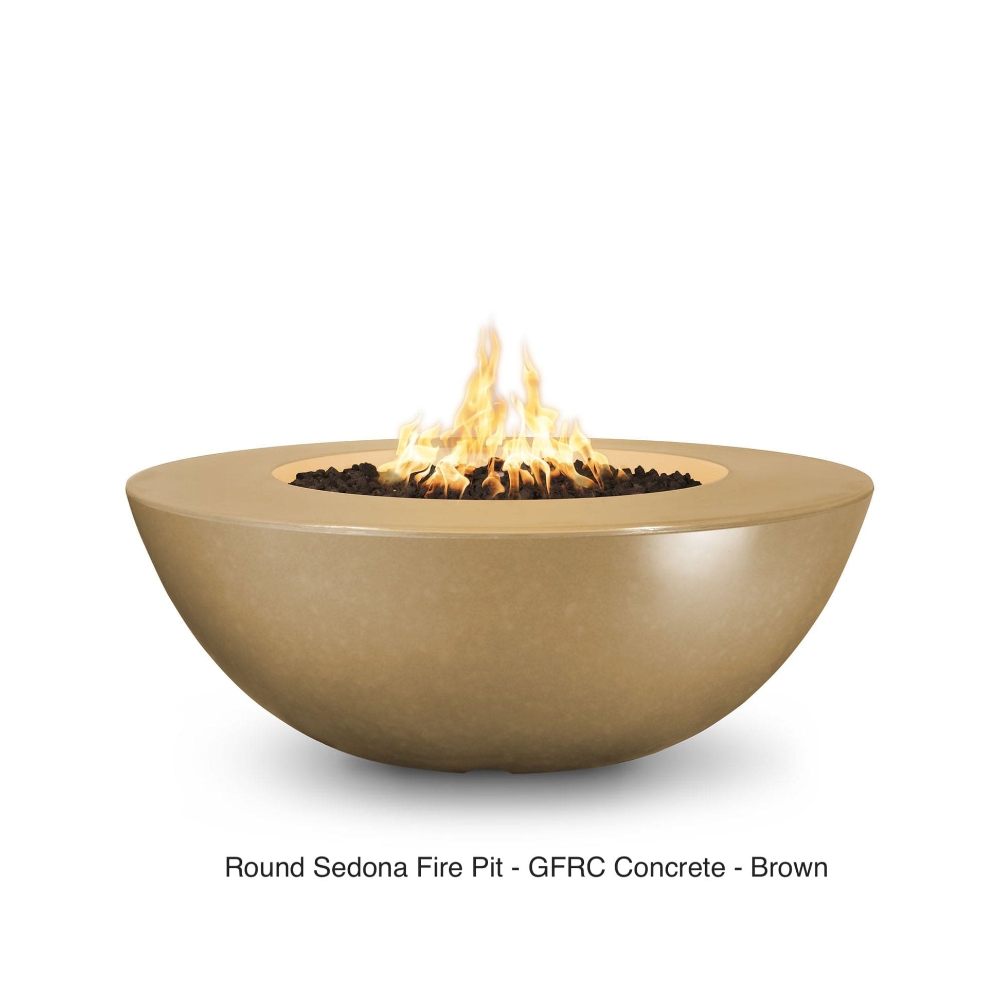 The Outdoor Plus Fire Features The Outdoor Plus Sedona Wide Ledge GFRC Concrete Round Fire Pit / OPT-SEDWL(xx)