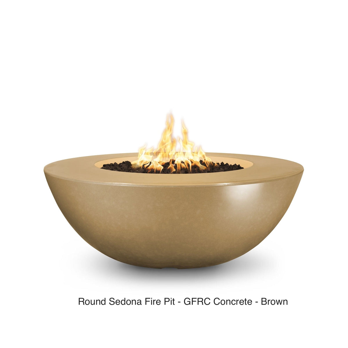 The Outdoor Plus Fire Features The Outdoor Plus Sedona Wide Ledge GFRC Concrete Round Fire Pit / OPT-SEDWL(xx)
