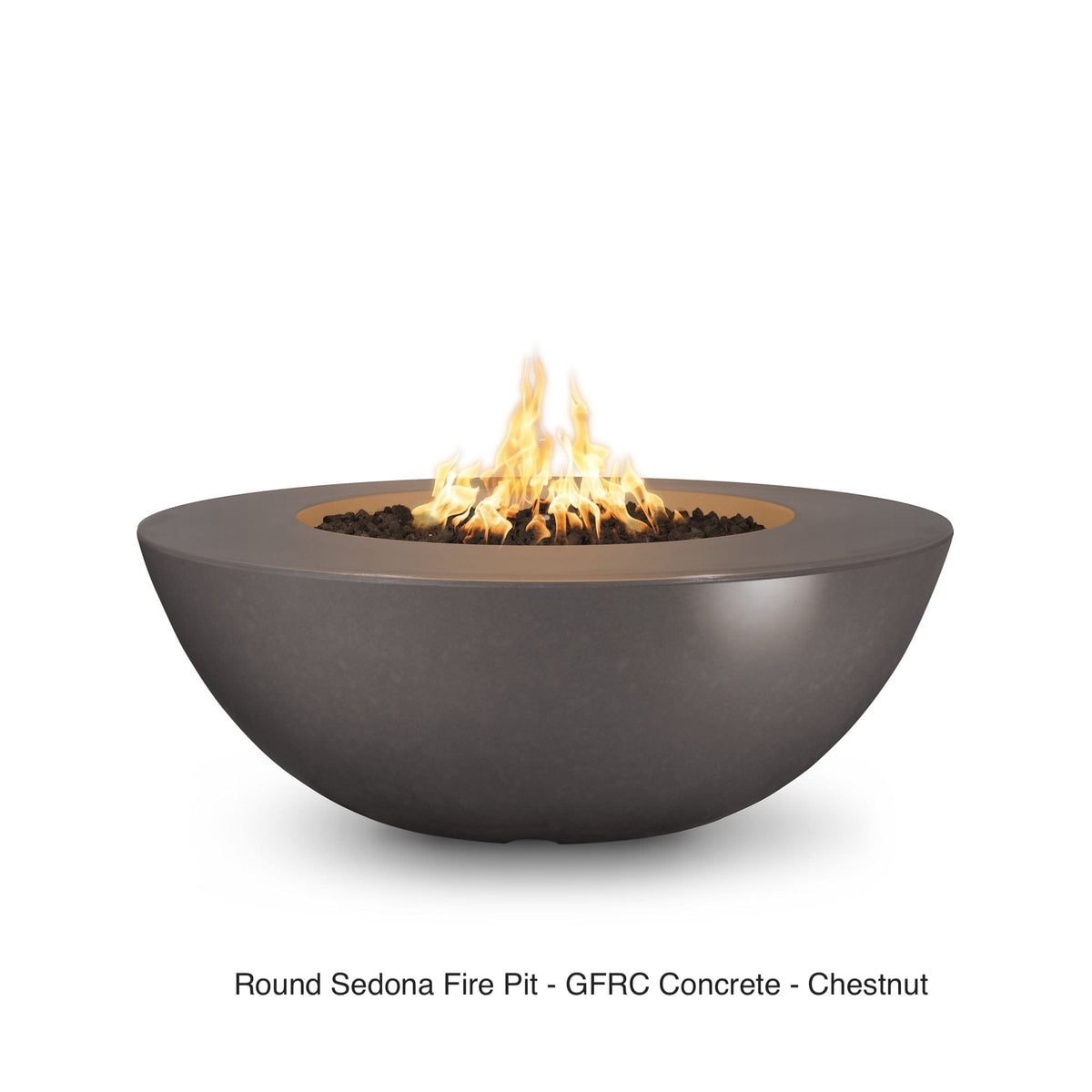 The Outdoor Plus Fire Features The Outdoor Plus Sedona Wide Ledge GFRC Concrete Round Fire Pit / OPT-SEDWL(xx)
