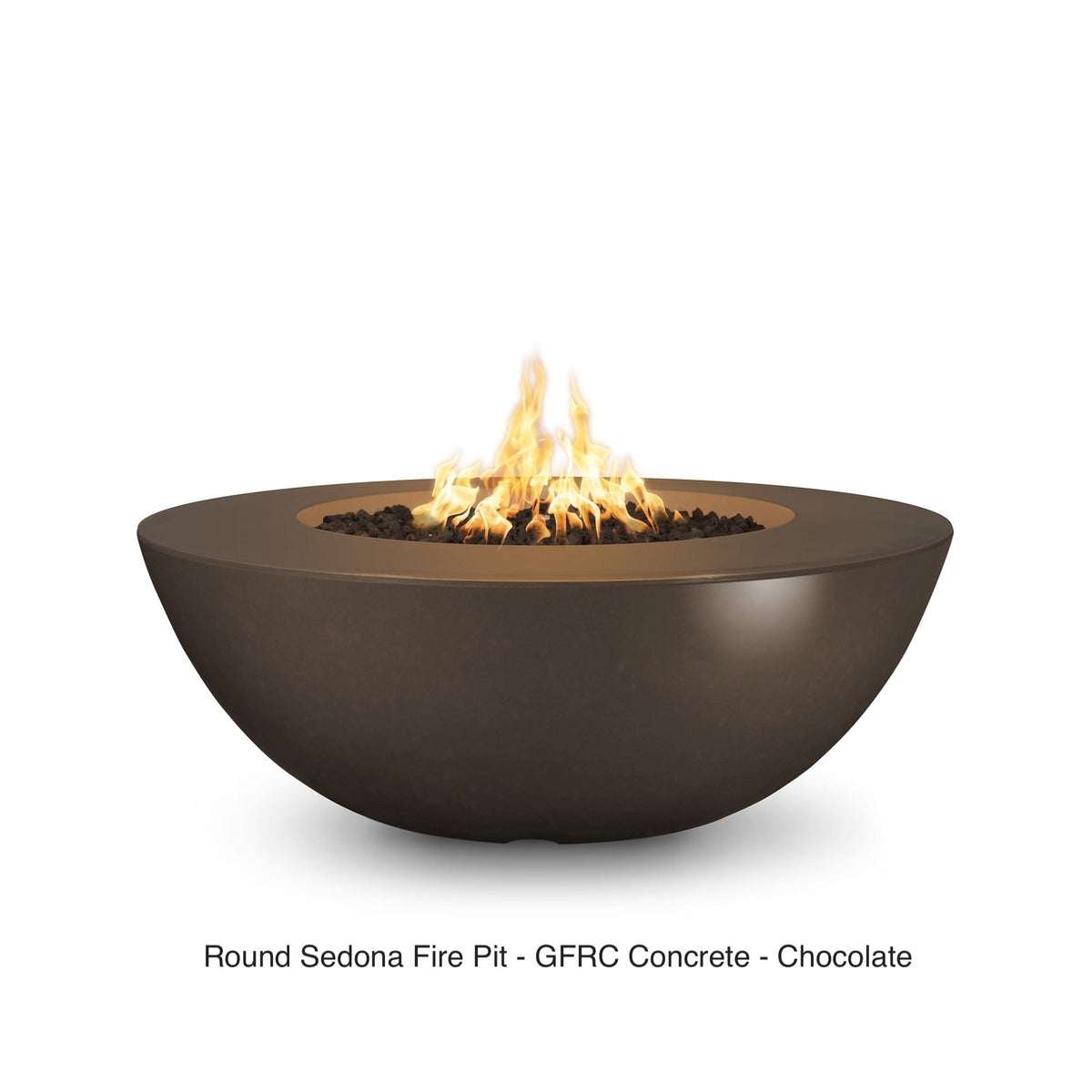 The Outdoor Plus Fire Features The Outdoor Plus Sedona Wide Ledge GFRC Concrete Round Fire Pit / OPT-SEDWL(xx)