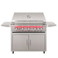 Premium TF40 Grill Head with illuminated knobs, side shelves, and 40" cart cabinet—ideal for luxury outdoor kitchens.