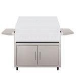 Premium 40" stainless steel grill cart with lid, side shelves, and double-door storage for outdoor kitchens.