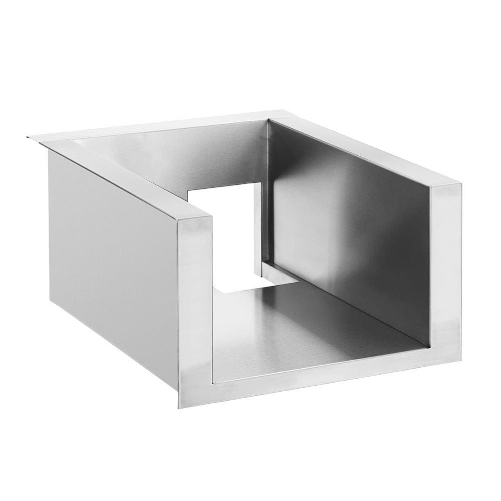 TrueFlame stainless steel grill jacket with open front, perfect for premium outdoor kitchens; sleek, durable finish.