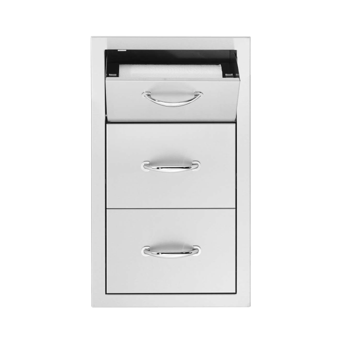 TrueFlame Kitchen 2 Drawer with Paper Towel Holder TrueFlame 17" Masonry Components / TF-DR2-17M, TF-TDC-17M