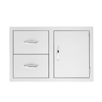 TrueFlame Kitchen TrueFlame 33" 2-Drawer & Access Door Combo Masonry Frame Return / TF-DC2-33M