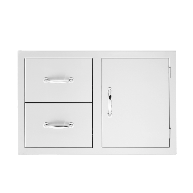 TrueFlame Kitchen TrueFlame 33" 2-Drawer & Access Door Combo Masonry Frame Return / TF-DC2-33M