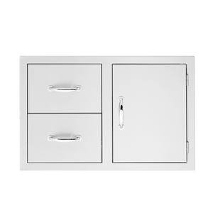 TrueFlame Kitchen TrueFlame 33" 2-Drawer & Access Door Combo Masonry Frame Return / TF-DC2-33M
