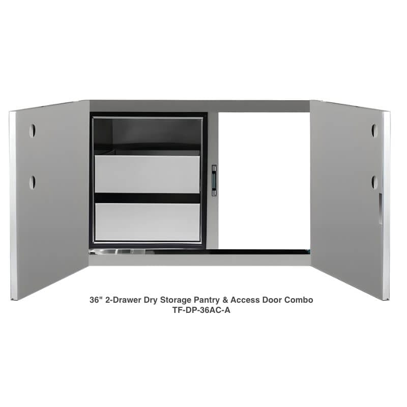 TrueFlame Kitchen 36&quot; 2-Drawer Dry Storage Pantry &amp; Access Door Combo TrueFlame 36&quot; 2-Drawer Dry Storage Components / TF-DP-36AC-A, TF-DP-36DC-A