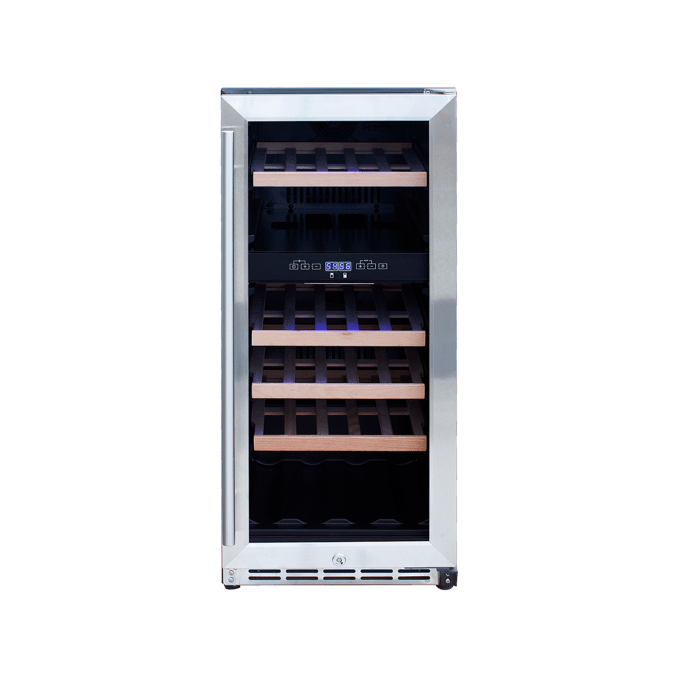 TrueFlame Refrigeration + Cooling 15 Inch / Dual Zone TrueFlame 15" or 24" Outdoor Rated Wine Cooler / SSRFR-15W, SSRFR-15WD, SSRFR-24W, SSRFR-24WD
