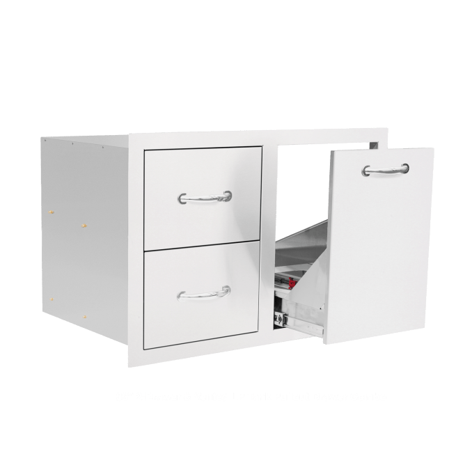 TrueFlame Refrigeration + Cooling 33 Inch / 2 / Drawers + LP Tank Holder TrueFlame Stainless Steel Combo Units / TF-TDC-17, TF-DC2-30, TF-DC2-33, TF-DC2-36, TF-DC2-42, TF-DC3-33, TF-DC2-33LP