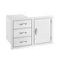 TrueFlame Refrigeration + Cooling 33 Inch / 3 / Drawers + Access Door TrueFlame Stainless Steel Combo Units / TF-TDC-17, TF-DC2-30, TF-DC2-33, TF-DC2-36, TF-DC2-42, TF-DC3-33, TF-DC2-33LP