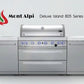 Mont Alpi 805 Deluxe Island / 6-Burner Grill, 2 Infrared Burners, Stainless Steel, Rotisserie Kit, Cover / MAi805-D