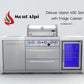 Mont Alpi 400 Deluxe Island with Fridge Cabinet / 4-Burner Grill, 2 Infrared Burners, Fridge, Storage Cabinet, Stainless Steel / MAi400-DFCXL