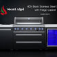 Mont Alpi 805 Black Stainless Steel Island with Fridge Cabinet / 6-Burner Grill, 2 Infrared Burners, Fridge  / MAi805-BSSFC