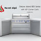 Mont Alpi 805 Deluxe Island with Two 45 Degree Corners/ 6-Burner Grill, 2 Infrared Burners, Stainless Steel / MAi805-D45
