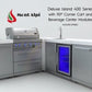 Mont Alpi 400 Deluxe Island with Beverage Center + 90 Degree Corner / 4-Burner Grill, 2 Infrared Burners, Stainless Steel, Sink, Fridge / MAi400-D90BEV