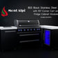 Mont Alpi 805 Black Stainless Steel Island with Fridge Cabinet and 90 Degree Corner / 6-Burner Grill, 2 Infrared Burners, Fridge / MAi805-BSS90FC
