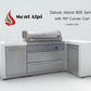 Mont Alpi 805 Deluxe Island with 90 Degree Corner / 6-Burner Grill, 2 Infrared Burners, Stainless Steel / MAi805-D90C