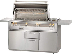 Alfresco Grill Natural Gas Alfresco 56" Deluxe Cart Grill, 3 Burner, Side Burner, Rotis, Double Door, Double Drawer ALXE-56C