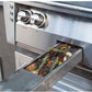 Alfresco Grills Alfesco 56 Inch Grill with&nbsp; Grilling Surface, Three&nbsp; Main Burners, Infrared Sear Zone, Side Burner, Integrated Rotisserie, Smoker and Herb Infuser System, 3-Position Warming Rack, Halogen Lighting and Refrigerated Cart: