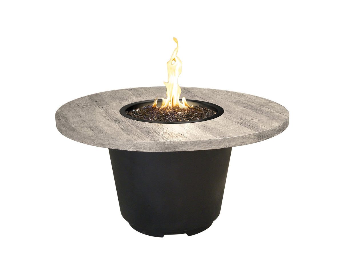 American Fyre Designs Fire Features Silver Pine / Natural Gas / Manual Ignition System American Fyre Designs 48&quot; Reclaimed Wood Cosmopolitan Round Gas Firetable / French Barrel Oak or Silver Pine / 645-BA-FO-M2NC, 645-BA-FO-M2PC, 645-BA-SP-M2NC, 645-BA-SP-M2PC, 645-BA-FO-F2NC, 645-BA-FO-F2PC, 645-BA-FO-F2NC, or 645-BA-FO-F2PC