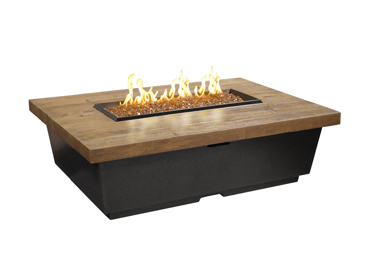 American Fyre Designs Fire Features French Barrel Oak / Natural Gas / Manual Ignition System American Fyre Designs 54&quot; Reclaimed Wood Contempo Rectangle Gas Firetable / French Barrel Oak or Silver Pine Finish / 783-BA-FO-M4NC, 783-BA-FO-M4PC, 783-BA-SP-M4NC, 783-BA-SP-M4PC, 783-BA-FO-F4NC, 783-BA-FO-F4PC,  783-BA-SP-F4NC, or 783-BA-SP-F4PC