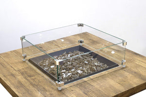 American Fyre Designs Fire Features American Fyre Designs Tempered Glass Wind Guards / Square, Rectangular, Small Firefall, Large Firefall, Round, Large Square, Milan, or Large Rectangular / 8202-WG, 8204-WG, 8205-WG, 8206-WG, 8208-WG, 8210-WG, 8212-WG, 8211-WG