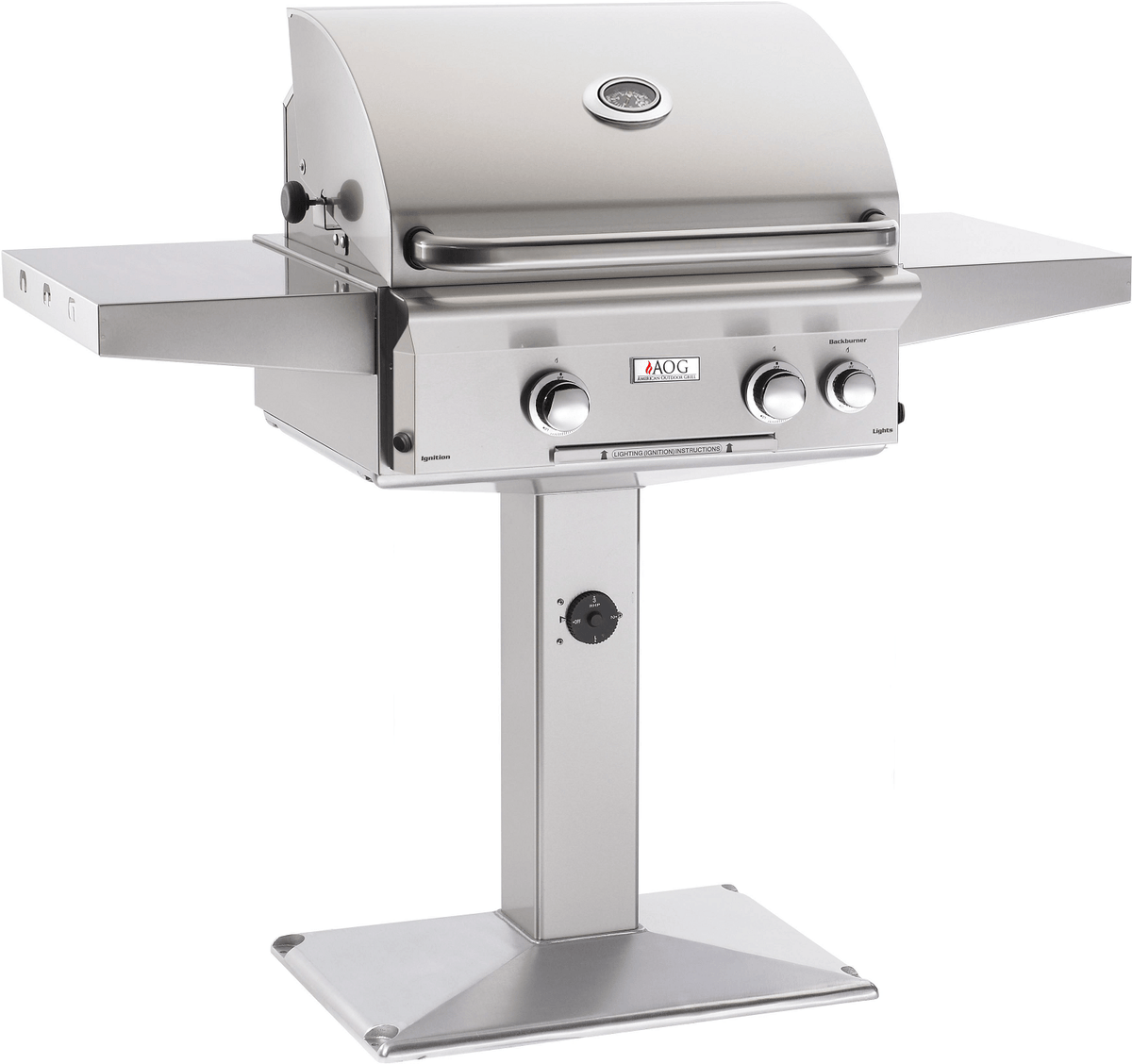 American Outdoor Grill Grills Patio Post Mount Grill American Outdoor Grill L-Series 24” Post Mount Gas Grill / Patio or In-Ground, Optional Sear Burner / 24NPL-00SP or 24NGL-00SP