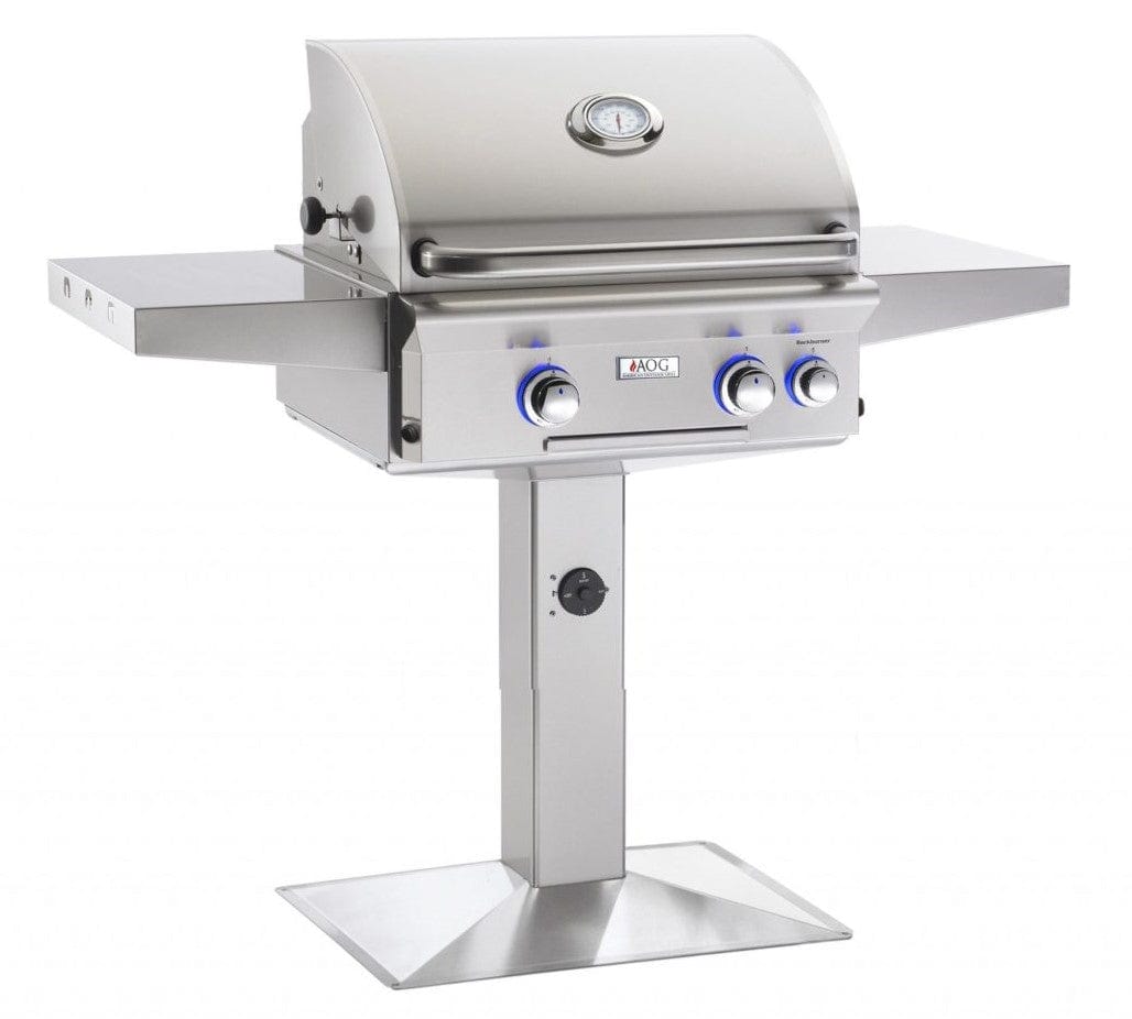 American Outdoor Grill Grills Patio Post Mount Grill American Outdoor Grill L-Series 24” Post Mount Gas Grill / Patio or In-Ground, Rotisserie Backburner, Optional Sear Burner / 24NPL or 24NGL