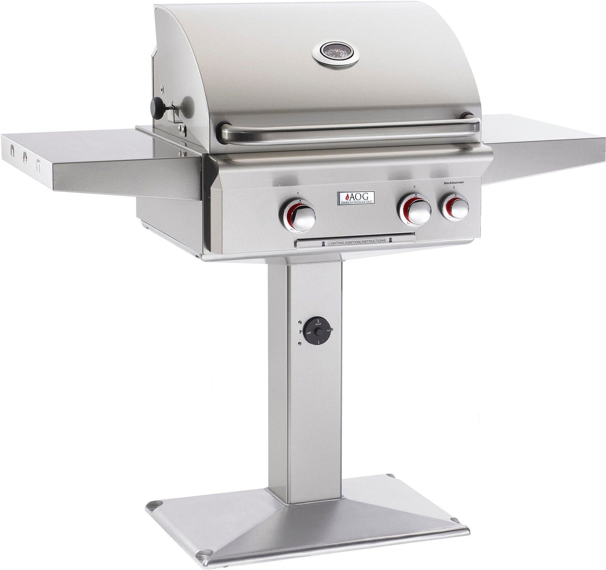 American Outdoor Grill Grills Patio Post Mount Grill American Outdoor Grill T-Series 24” Post Mount Gas Grill / Patio or In-Ground, Optional Sear Burner / 24NPT-00SP or 24NGT-00SP