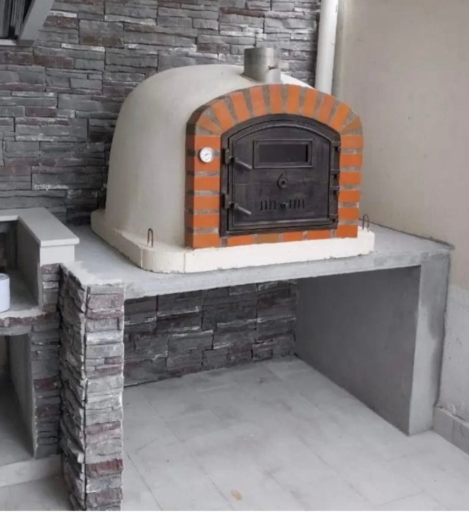 Authentic Pizza Ovens Pizza Ovens Authentic Pizza Ovens ‘Lisboa Rustic Arch’ Premium Wood-Fired Pizza Oven / Handmade, Brick, Bake, Roast, Rotisserie / LISRAPREM