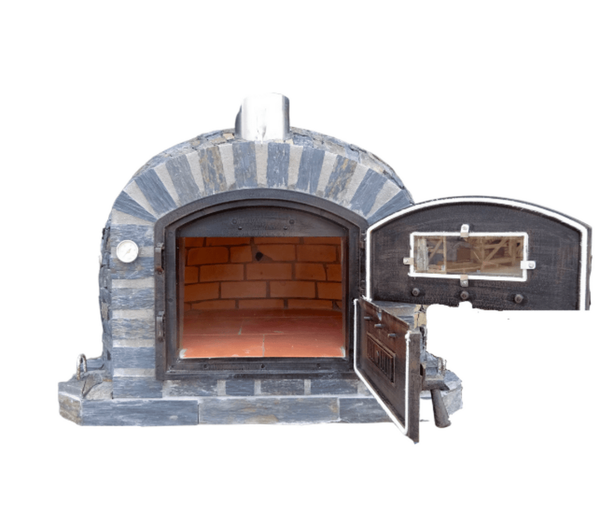 Authentic Pizza Ovens Pizza Ovens Authentic Pizza Ovens ‘Lisboa Stone Finish’ Premium Wood-Fired Pizza Oven / Handmade, Brick, Bake, Roast, Rotisserie / LISSTNPREM