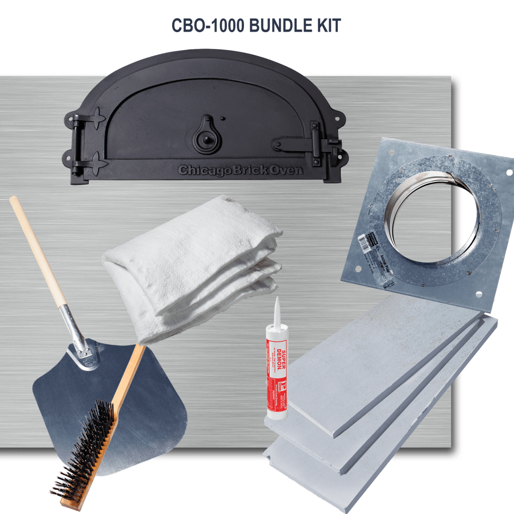 Chicago Brick Oven Pizza Ovens Chicago Brick Oven CBO-1000 Built-In Wood Fired Pizza Oven DIY Kit, 53" X 39" Cooking Surface - CBO-O-KIT-1000